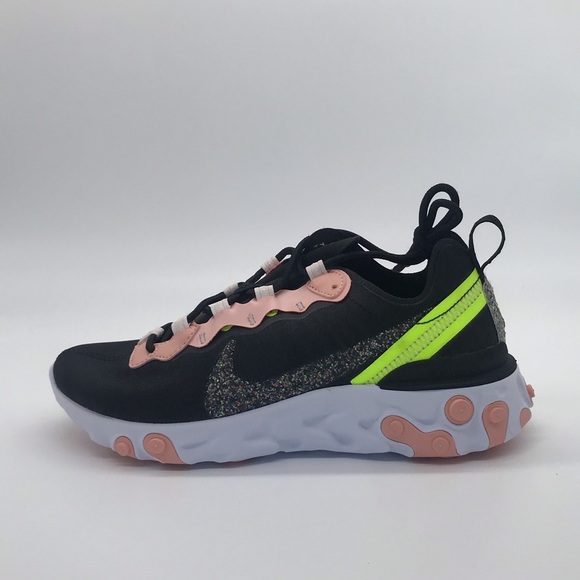 Nike Women's React Element 55 Premium Shoes Black - Picture 10 of 11